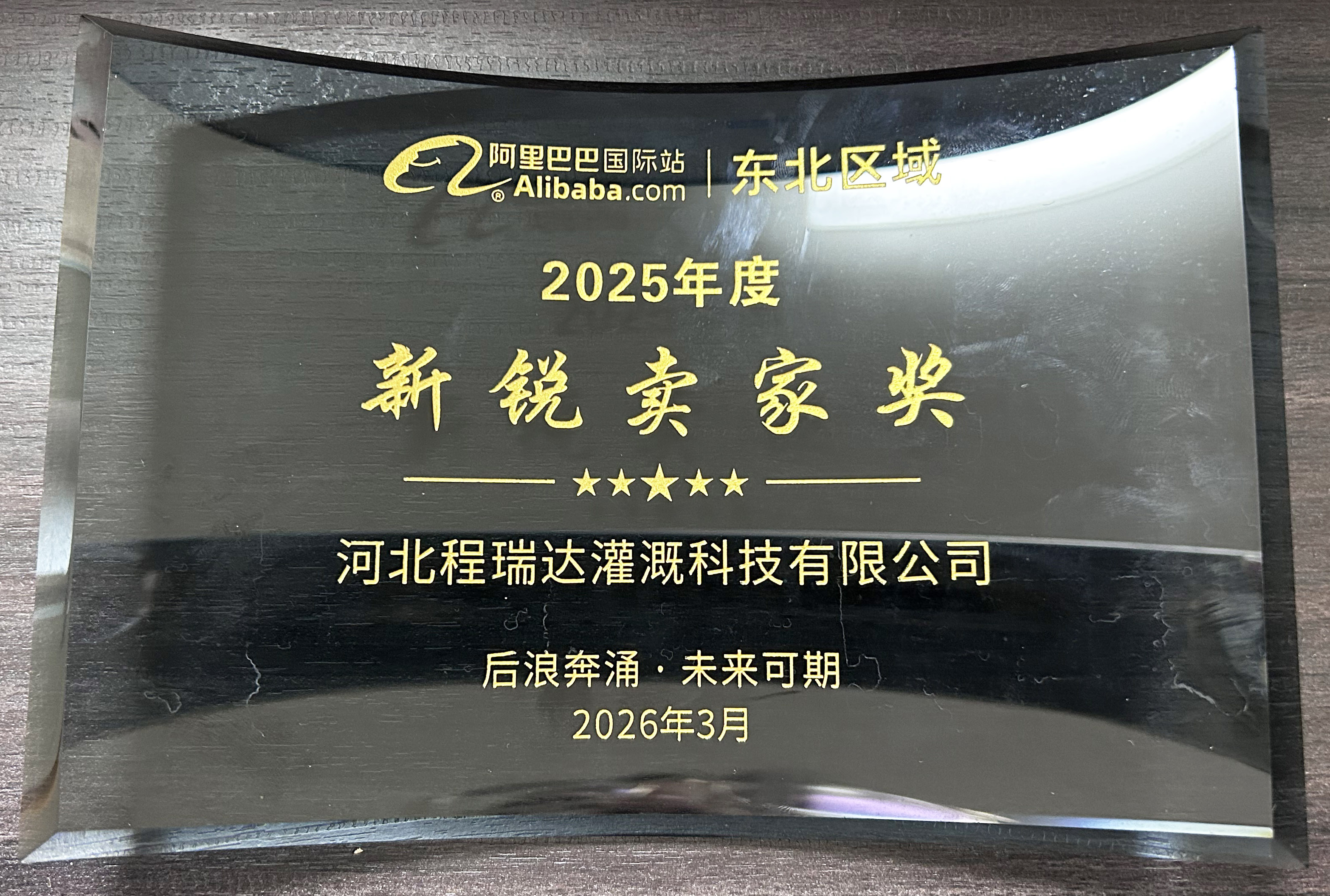 铁岭程瑞达灌溉 | 荣获阿里国际站新锐卖家奖